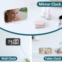 1 x RAW Customer Returns U-picks Digital Alarm Clock, LED Digital Clock, 6.5 Digital Alarm Clock Table Clock with Snooze, Adjustable Brightness, Mirror Alarm Clock, Zero Ticking for Bedside Table, Bedroom, Room Decor and Office White - RRP €22.18