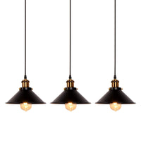 1 x RAW Customer Returns Newrays 3 Pieces Industrial Retro Black Iron Kitchen Restaurant Bar Balcony Pendant Light - RRP €39.99