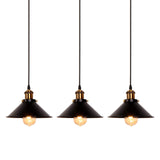 1 x RAW Customer Returns Newrays 3 Pieces Industrial Retro Black Iron Kitchen Restaurant Bar Balcony Pendant Light - RRP €39.99