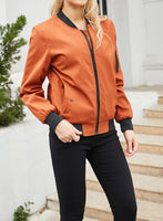 1 x Brand New Vcindai women s flight jacket lightweight bomber jacket long-sleeved jacket zipper pilot jacket - RRP €19.13