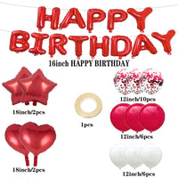 7 x Brand New GLZLMM 15th Birthday Balloon, 15th Birthday Decorations Red 15 Balloons Party Supplies Number 15 Foil Balloons Mylar Latex Balloon Gifts for Girls Boys Women Men - RRP €115.22