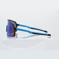 1 x RAW Customer Returns Surf Monkey Polarized Sunglasses with 3 Interchangeable Lenses Cycling Glasses Mountain Bike Cycling Running UV 400 Windproof - Men and Women Blue  - RRP €39.95