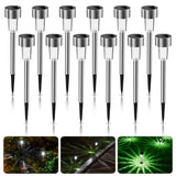 1 x RAW Customer Returns  12 pieces Solar lights garden waterproof, solar garden light made of stainless steel, energy-saving solar light path light, solar lamp decoration light for outdoor garden patio lawn yard paths cold white  - RRP €20.87