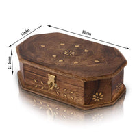 2 x RAW Customer Returns Great birthday gift, handmade, decorative jewelry box made of wood, with lock and key, jewelry organizer, keepsake, treasure chest, jewelry box, treasure chest, jewelry box, watch box, 20 x 12 cms - RRP €37.0