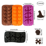 1 x Brand New ZOOMPIL Halloween Baking Molds Silicone, Chocolate Silicone Mold, Skull Pumpkin Wizard Hat Bat Bone Silicone Mold for DIY Halloween Chocolate, Candy, Jelly - RRP €20.4