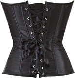 1 x RAW Customer Returns SZIVYSHI Women s Overbust Corset Top Gothic Vintage Corsage Bustier Corset - Black Top - XXL - RRP €23.75