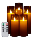 1 x RAW Customer Returns IMAGE Flameless Flickering Candles Battery Operated Acrylic Shell 3D Wick LED Candles with Timer for Wedding Christmas Home Decor Set of 5 1 x 5 x 7 x 20.3 - RRP €25.99