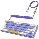 1 x RAW Customer Returns YINDIAO T8 60 Mechanical Gaming Keyboard, 68 Keys TKL Compact Layout, Wired Keyboard, 18 RGB Lighting, Blue Switch, Anti-Ghosting, Pro USB-C Coiled Cable, for PC, MAC, PS4, Xbox - Purple - RRP €58.99