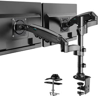 1 x RAW Customer Returns HUANUO monitor holder for 2 monitors for 13-32 inch screens, monitor holder for 2 monitors, height adjustable with 9 kg per arm, screen holder, tiltable, swiveling, VESA 75 100 mm - RRP €77.14