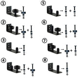 1 x RAW Customer Returns Sliding door floor guide 2-pack adjustable wall bracket with 8 different setups sliding door fitting LWZH  - RRP €31.37