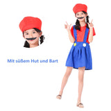 2 x Brand New JMOCD Super Brothers Plumber Costume Bodysuit with Cap and Beard for Children, Super Brothers Plumber Cosplay for Mardi Gras Parent-Child Dressing - RRP €31.2