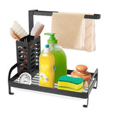 1 x RAW Customer Returns Kitchen Sink Organizer - Kitchen Sink Sponge Holder with Removable Drain Tray, Countertop Sink Organizer, Multifunctional Sink Organizer for Kitchen Bathroom - RRP €19.06