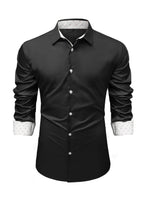 1 x RAW Customer Returns Meilicloth Elegant Men s Shirt Long Sleeve Slim Fit Viscose Classic Casual Ceremony ShirtsBlackXXL - RRP €34.99