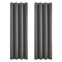 1 x RAW Customer Returns Deconovo curtains, opaque curtains, bedroom eyelets, thermal curtain, cold protection, blackout curtain, 175 x 140 cm height x width , dark grey, set of 2 - RRP €16.15