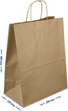 1 x RAW Customer Returns Netuno 20 pieces brown paper carrier bags with handle 32x12x40cm paper bags brown bottom bags made of kraft paper shopping bags with bottom fold gift bags gift bags party paper bags to take away - RRP €22.79