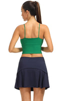 1 x RAW Customer Returns icyzone Women s Sports Top with Integrated Bra - Spaghetti Strap Top Yoga Shirt, 2 in 1 Gym Fitness Tank Top L, Green  - RRP €24.19