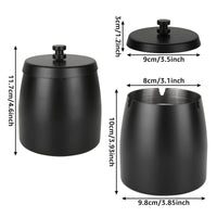 2 x Brand New GOYADA Outdoor Ashtray Closed Ashtray with Steel Lid Closed Ashtray for Indoor Outdoor Restaurant Office Hotel Large Black  - RRP €40.8