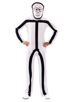 1 x RAW Customer Returns Eurocarnavales Funny Stick Figure Costume for Adults Carnival Costume Black and White - Grey, White - RRP €30.78