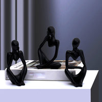 1 x RAW Customer Returns Denkers Resin Abstract Statue Ornaments Art Sculpture and Figures Modern Decoration Modern for Living Room Black Unique Statues and Sculptures Black  - RRP €21.35