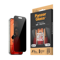 1 x RAW Customer Returns PanzerGlass Privacy Screen Protector for the iPhone 15 Pro - Ultra-wide fit and scratch-resistant tempered glass for the iPhone screen and privacy protection - with mounting aid - RRP €39.73