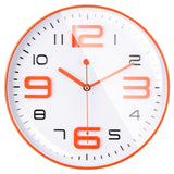 1 x RAW Customer Returns Topkey Wall Clock 12 Inch Simple Design Non Ticking Decorative Bedroom Office Kitchen Wall Clock -Orange - RRP €18.99