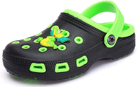 1 x RAW Customer Returns Gaatpot Clogs and Mules Girls Boys Garden Shoes Beach Sandals Pool Shoes Non-Slip Breathable Black Green 32 EU 33 CN - RRP €17.99