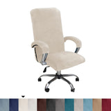 1 x RAW Customer Returns Velvet plush office chair cover with armrest, solid color, stretch cover for office chair, elastic chair covers, spandex office computer chair covers, removable for office chair, chair covers, cover, black, XL - RRP €23.15