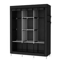 1 x RAW Customer Returns UDEAR Foldable Cloth Wardrobe Clothes Organizer Portable Closet Wardrobe,Black - RRP €41.45