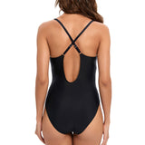 1 x RAW Customer Returns YNIQUE Women s Swimsuit, Tummy Control Slimming One-Piece Swimwear, Front Cross V-Neck, Swimsuits for Women - RRP €39.98