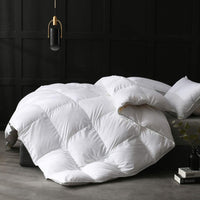 1 x RAW Customer Returns APSMILE all year round down duvet 155x220cm goose down and goose feathers, feather duvet 155x220 cm, hotel collection duvet, suitable for single beds with warm natural down duvet, 8 corner registers white  - RRP €125.9