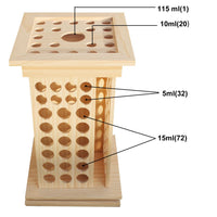 1 x RAW Customer Returns mosegor Essential Oil Holder Shelf Wooden Storage Box 125 Holes Rotating Presentation Stand Display Box Organizer for Essential Oils, Nail Polish, Fragrance Oils, Cosmetics, Stain and Lipstick - RRP €89.99