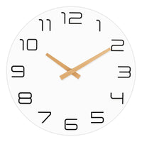 1 x RAW Customer Returns Foxtop Modern Wooden Wall Clock Without Ticking Noises Large Clock for Living Room Bedroom Kitchen Office White, 30cm  - RRP €20.38