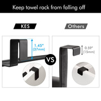 1 x RAW Customer Returns KES Hanging Tea Towel Holder Kitchen Towel Holder Kitchen Cabinet Door Metal Towel Holder Kitchen Black Matt Door Towel Holder 2 Pieces, KTH500S26-BK-P2 - RRP €21.18