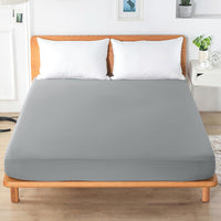 4 x Brand New TAOPE fitted sheet 140x200cm - Grey - Brushed polyester microfiber fitted sheet, bed sheet 140x200cm, mattress height up to 30 cm sheet - RRP €60.48