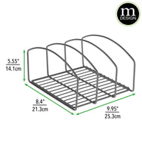 1 x RAW Customer Returns mDesign kitchen organizer dish rack with three compartments for more order in the kitchen metal dish holder for cutting boards, baking tins etc. graphite-colored - RRP €19.15