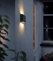 1 x RAW Customer Returns DAWALIGHT outdoor wall light set of 2, IP65 waterproof wall light 2x6W 3000K warm white LED outdoor lamp dark gray, plastic - RRP €60.49