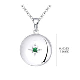 1 x Brand New JO WISDOM Women s Necklace Medallion Photo Pictures Amulet Silver 925, Chain Pendant Polar Star 3A Zirconia May Birthstone Emerald Color, Jewelery for Women - RRP €79.67