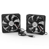 1 x RAW Customer Returns ELUTENG Double USB Fan 120mm 5V, 2 In 1 USB PC Computer Fan 120mm with 3 Adjustable Speeds, 120mm USB Fan Quiet Case Fan Compatible with PS4 Laptop TV Box AV Cabin Router - RRP €23.59