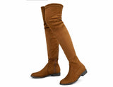 1 x RAW Customer Returns Greatonu Women s Over The Knee Thigh High Low Block Heel Pointed Toe Riding Stretch Long Flat Boots Spring Autumn Winter 0.98 inchs Camel EU 37 - RRP €52.98