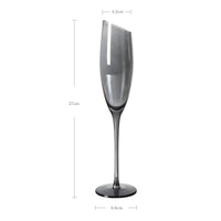 1 x RAW Customer Returns REAWOW Crystal Champagne Glasses Sparkling Wine Glasses 180ml Lead-Free Electroplating Gray Champagne Flutes Sparkling Wine Goblet with Pulled Stem Gift Set 2pcs - RRP €22.18