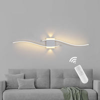 1 x RAW Customer Returns Indoor Wall Light,120cm Wave Bedroom Wall Lamp,3000-6000K Stepless Dimming Aluminum Wall Lamp for Living Room Bedroom Bathroom Corridor Stairs Decoration White - RRP €99.99