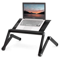 1 x RAW Customer Returns WonderWorker Nobel Extra Wide Ergonomic Laptop Desk, Adjustable Laptop Stand, Bed Worktop, Portable Cooling Platform, Black - RRP €102.35