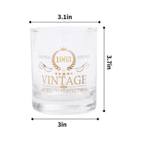 7 x Brand New Men s 60th Birthday Gift, 1963 Whiskey Glass, Decorative Gift to Celebrate Men s 60th Birthday Party, Whiskey Glass for 60th Father, Husband, Boyfriend, Vintage Style Whiskey Glass, 11oz 1963  - RRP €142.8