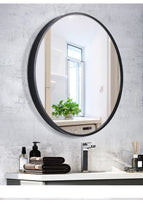 1 x RAW Customer Returns Adeerer Mirror Round Wall Mirror 40cm Black Bathroom Mirror for Hallway Living Room Bedroom - RRP €38.3