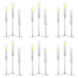 1 x RAW Customer Returns NUPTIO Candlestick Candle Holder Glass Cylinder 18 Pieces Taper Candle Holder Candle Stick Stand, Clear Taper Candle Holder Acrylic Shade Conical Candles Modern Wedding Christmas Dinner - RRP €127.04