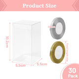 2 x RAW Customer Returns lalago 30pcs Plastic Gift Box Plastic Christmas Transparent Plastic Gift Boxes for Packaging Wedding Favor Boxes Sweets with 2 Gold and Silver Ribbons 5.5x5.5x10.2cm  - RRP €31.46