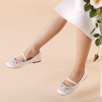 1 x RAW Customer Returns DREAM PAIRS Girls Mary Jane Strap Flat Shoes Ballerinas Princess Shoes Flat School Shoes Ivory AURORA-03-E Size 34 EUR  - RRP €29.99