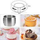 1 x RAW Customer Returns FOGARI Adjustable Cake Ring Mold - Create perfect mousse cakes with this stainless steel 6-12 inch round 4-6 inch square 5-10 inch heart baking tool - RRP €23.59