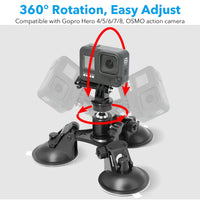 1 x RAW Customer Returns Homeet Super Suction Suction Cup Holder for Action Camera with Triple Vacuum Base Power Suction 360 Rotation Ball for Nikon Canon Sony Pentax Olympus Action Camera SJCAM Garmin YI Tripod Mount - RRP €18.99