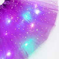 1 x RAW Customer Returns Girls Tutu Skirt with LED Lighting Stars Sequins, Small Neon Colorful Luminous Party Dance Dress Princess Clothing Ballet for 3-8 Years Children - Dark Purple - RRP €13.5